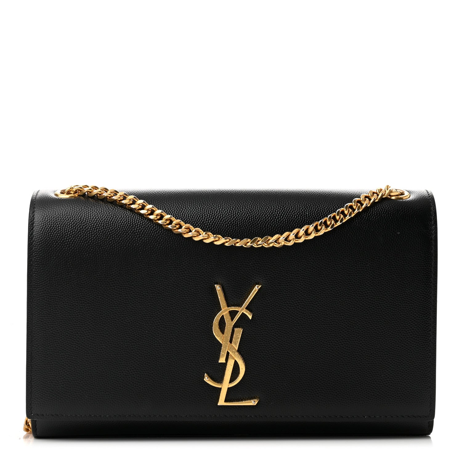 Saint Laurent Grain De Poudre Medium Classic Monogram Kate Satchel Black 1 of 9