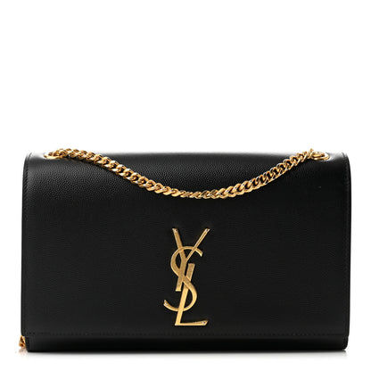 Saint Laurent Grain De Poudre Medium Classic Monogram Kate Satchel Black 1 of 9
