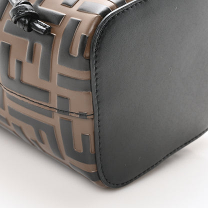Fendi Vitello Liberty F is Fendi Bi-Color FF 1974 Embossed Mini Mon Tresor Bucket Bag Maya Black 9 of 10