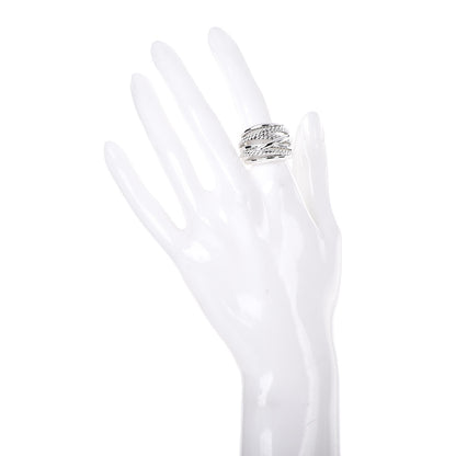David Yurman Sterling Silver 18mm Wide Crossover Cable Ring 53 6.5 2 of 5