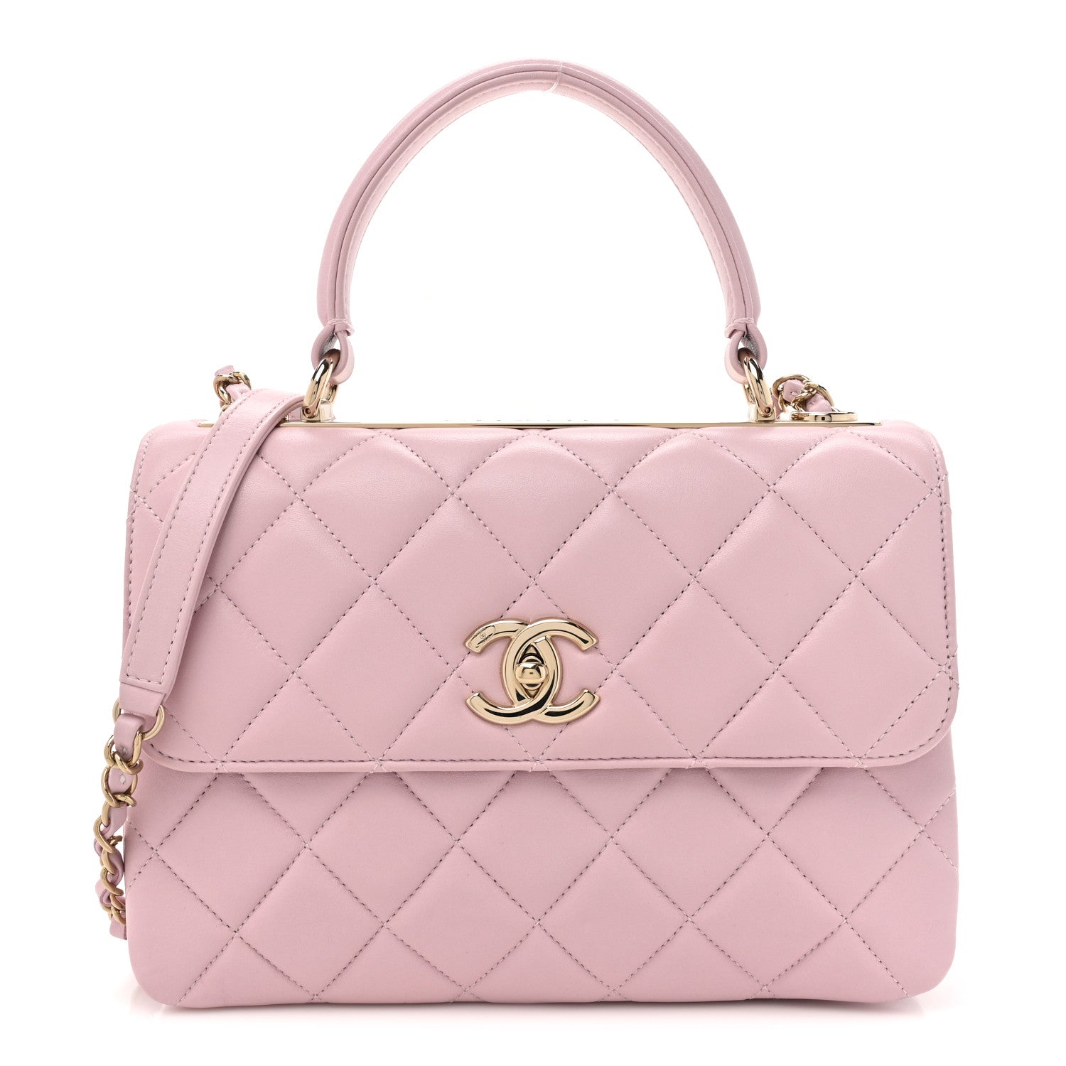 Chanel Lambskin Quilted Small Trendy CC Flap Dual Handle Bag Light Pink 1 of 14