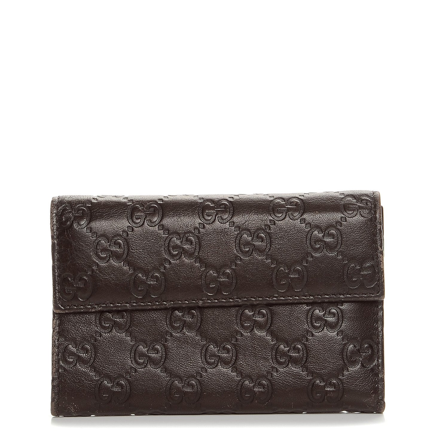 Guccissima Continental Flap Wallet Dark Brown