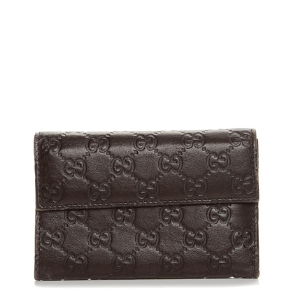Gucci Guccissima Continental Flap Wallet Dark Brown 1 of 8