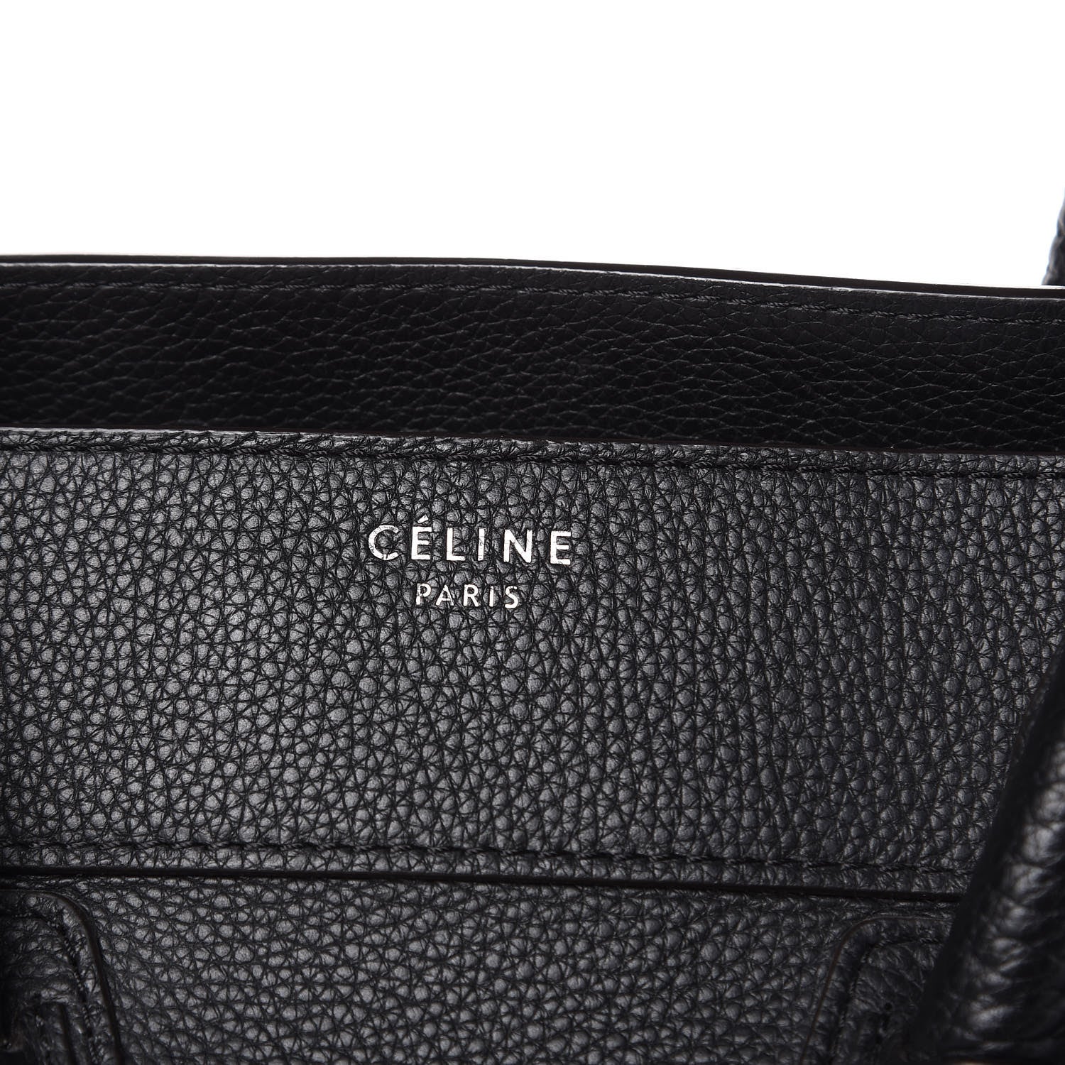 Celine Drummed Calfskin Mini Luggage Black 10 of 11