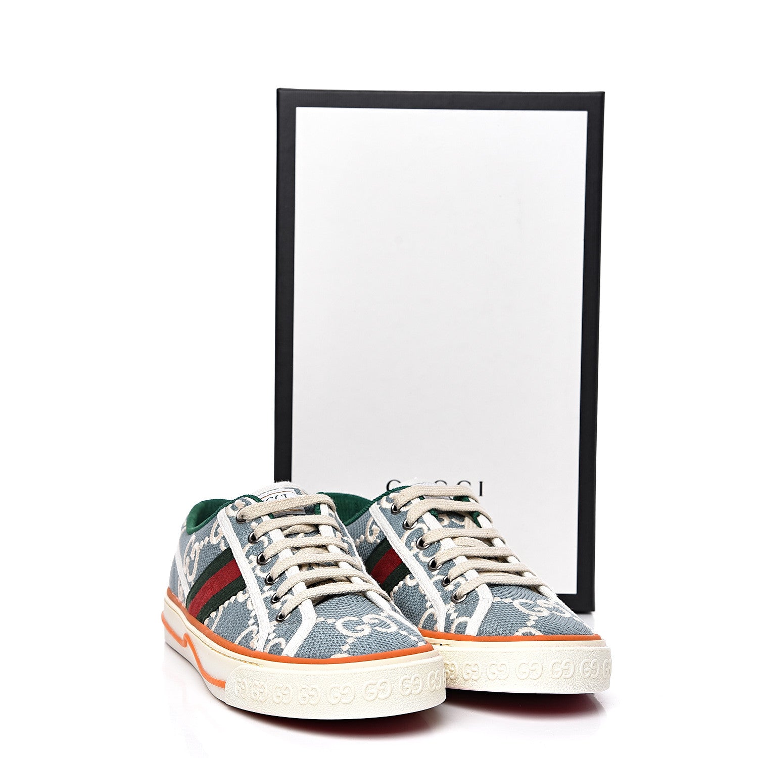 Gucci Cotton GG Monogram Web Womens 1977 Tennis Sneakers 38 Philod Ivory Mystic White 8 of 8