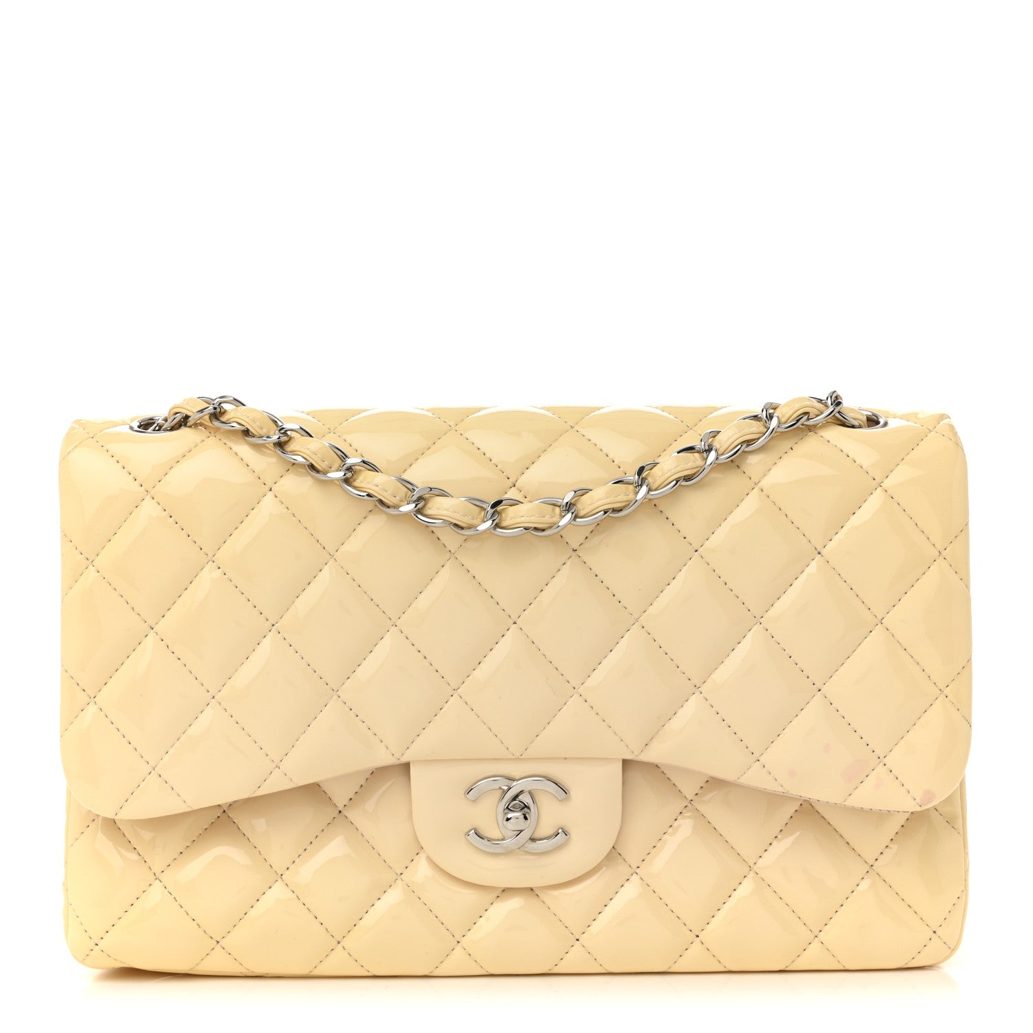 Chanel Patent Quilted Jumbo Double Flap Light Pink 1 of 14