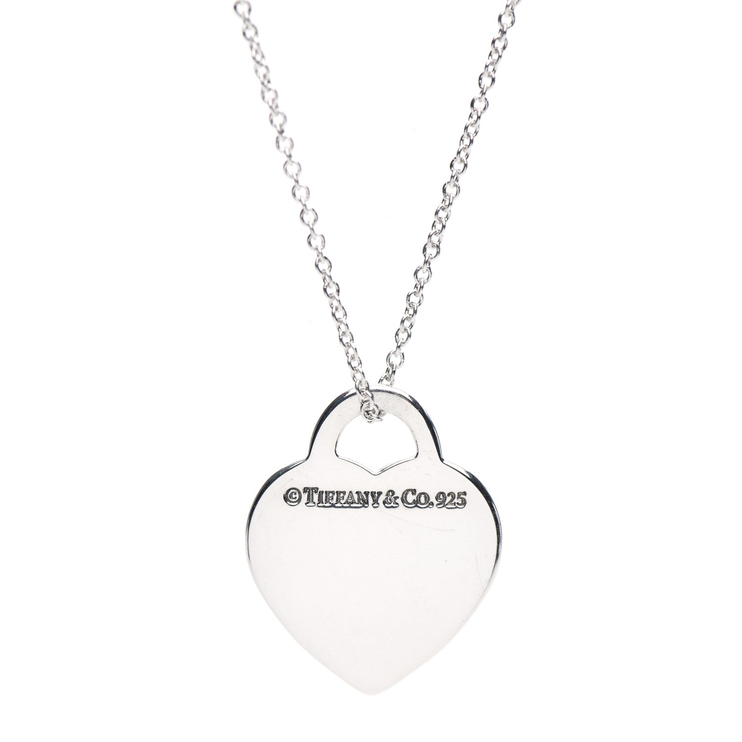 Tiffany Sterling Silver Notes Heart Tag Charm Necklace 4 of 6