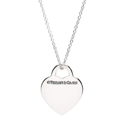 Tiffany Sterling Silver Notes Heart Tag Charm Necklace 4 of 6