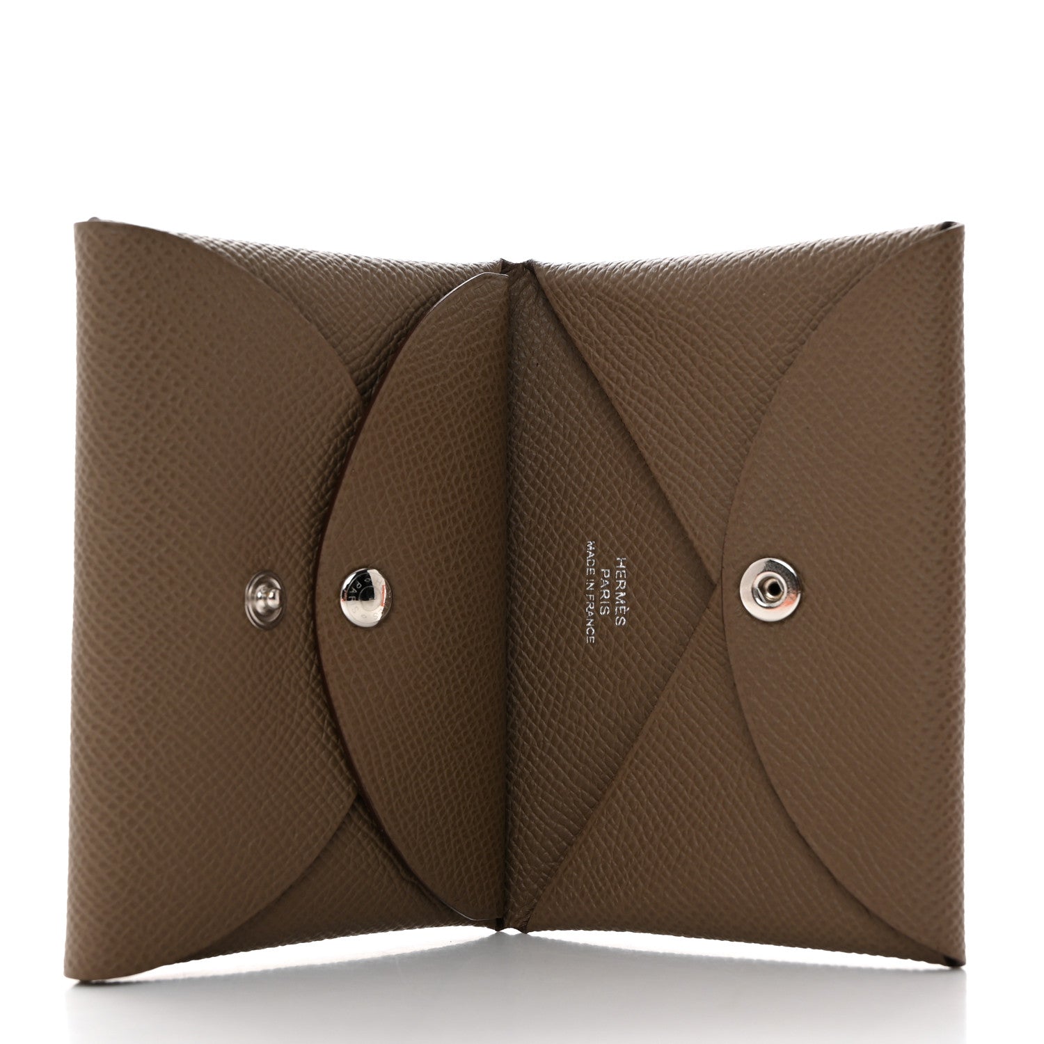 Hermes Epsom Calvi Duo Card Case Etoupe 6 of 8