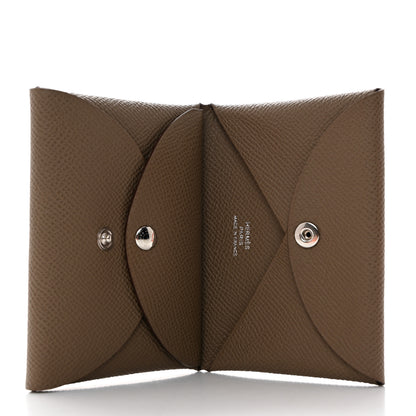 Hermes Epsom Calvi Duo Card Case Etoupe 6 of 8