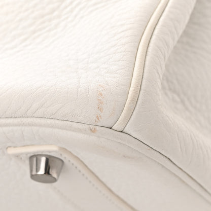 Hermes Taurillon Clemence Birkin 35 White 12 of 14