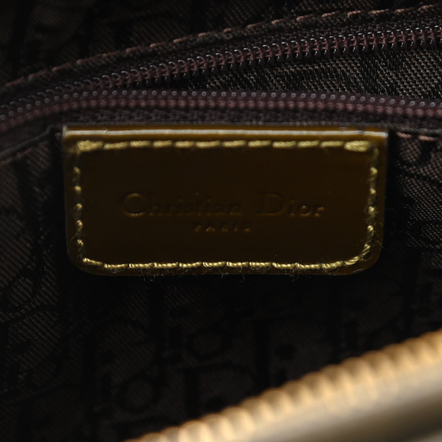 Christian Dior Coated Canvas Patent Cannage Medium Lady Dior Dark Green 6 of 9