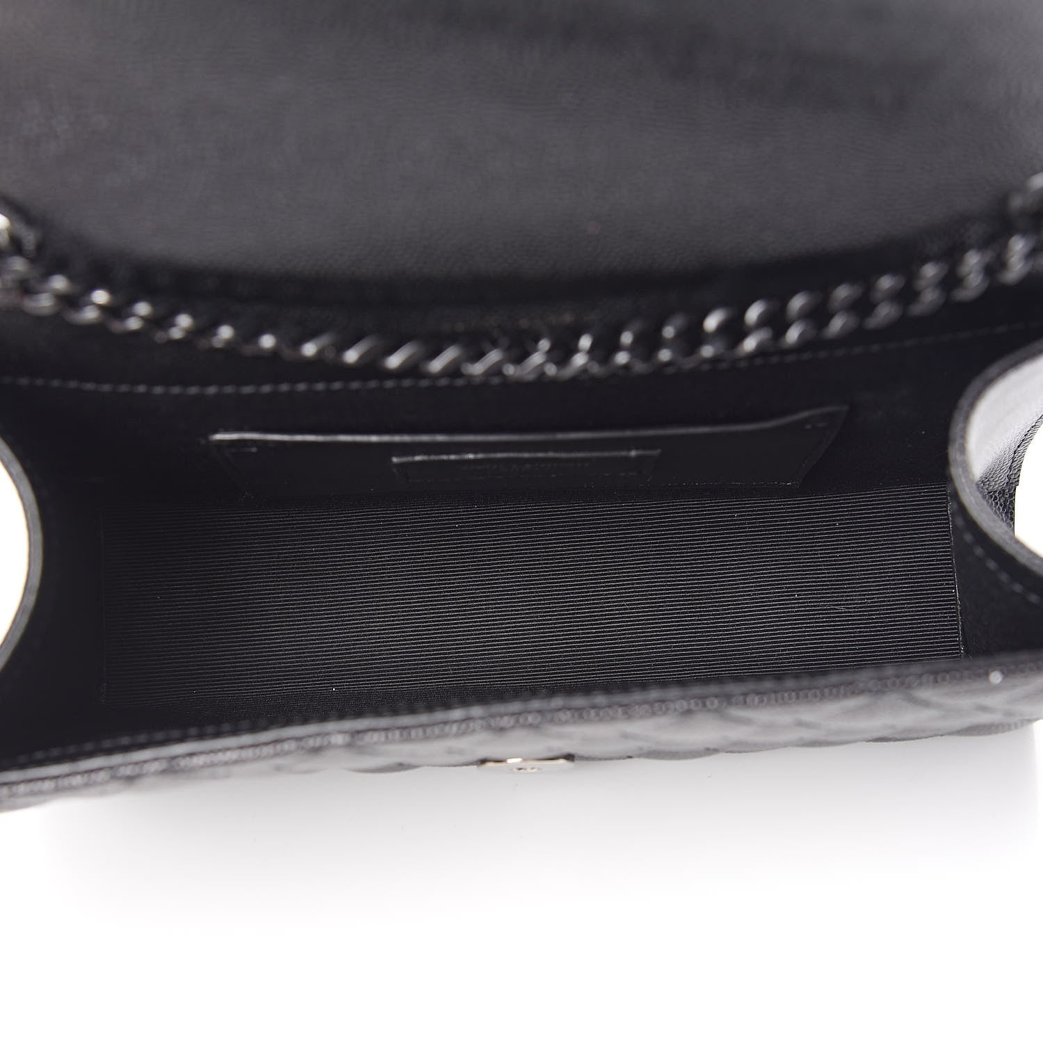 Saint Laurent Grain De Poudre Textured Mixed Matelasse Triquilt Small Monogram Satchel Black 5 of 9