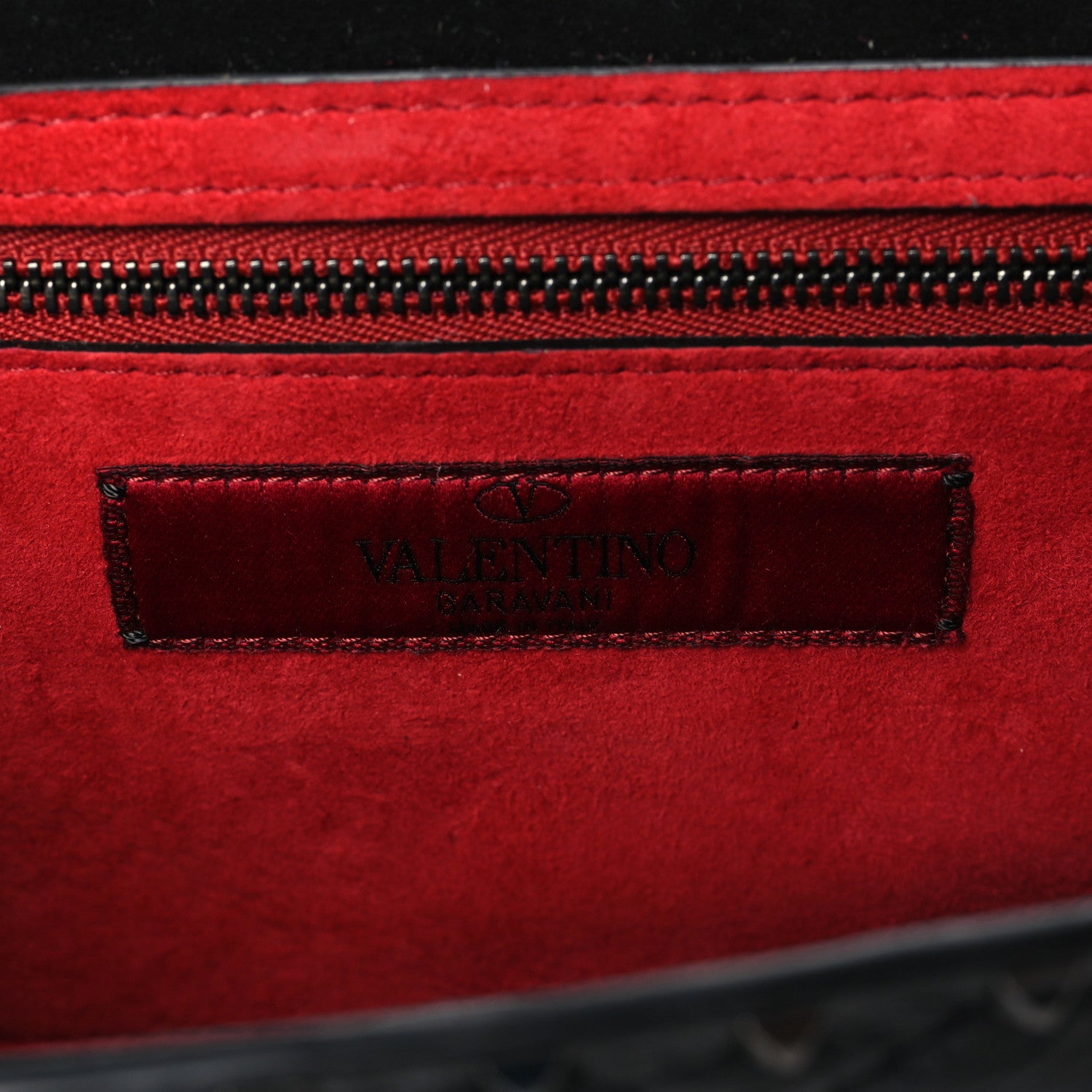 Valentino Garavani Craquele Nappa Rockstud Spike Wallet on Chain Black 6 of 9