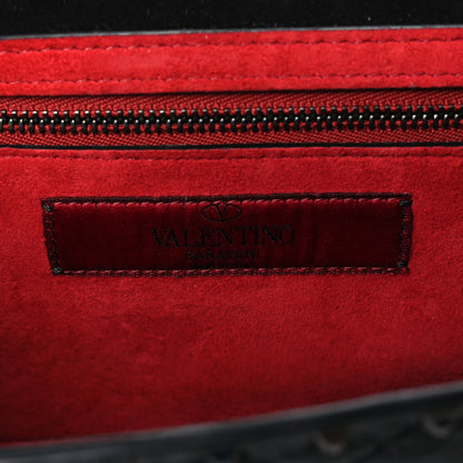 Valentino Garavani Craquele Nappa Rockstud Spike Wallet on Chain Black 6 of 9