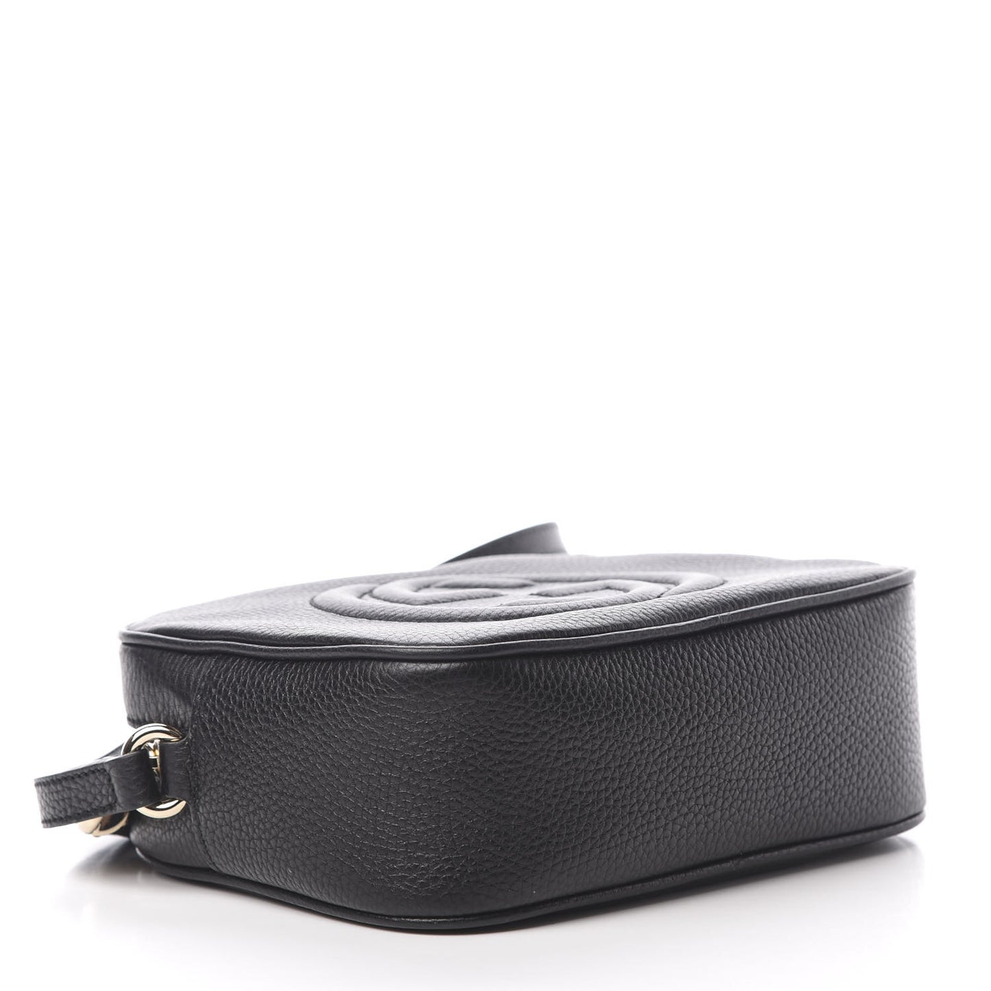 Pebbled Calfskin Small Soho Disco Bag Black