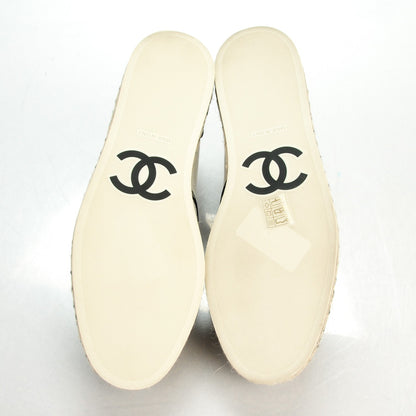 Chanel Cotton Lace Up Espadrilles 40.5 Light Beige 6 of 9