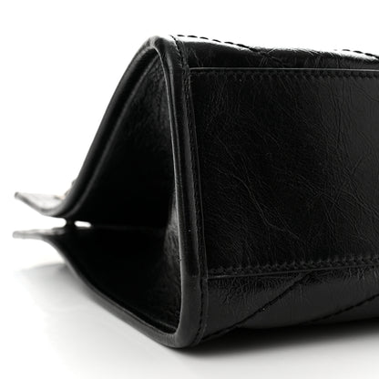 Saint Laurent Crinkled Calfskin Matelasse Monogram Medium Niki Shopper Tote Black 8 of 9
