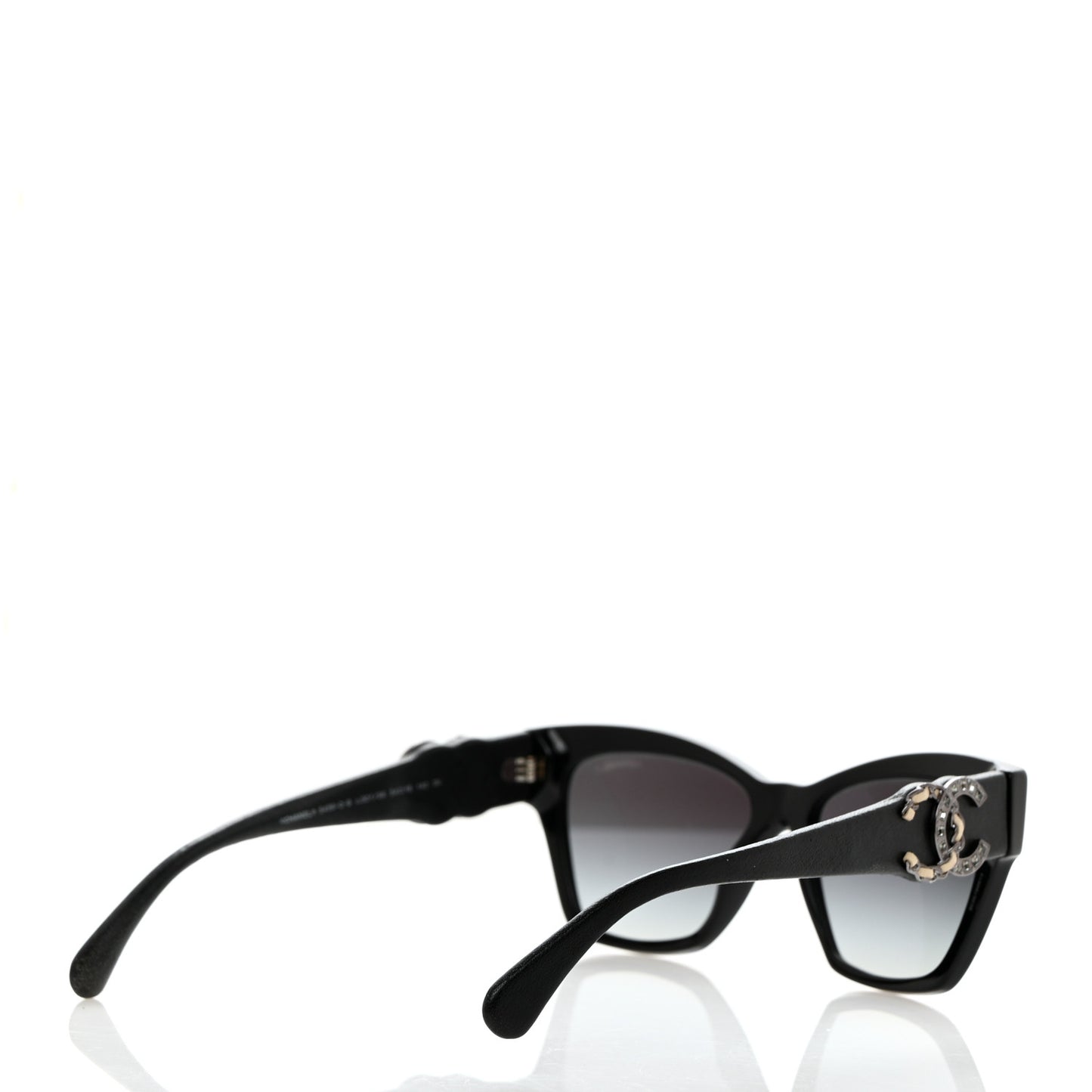 Acetate Square Cat Eye CC Sunglasses 5456-Q-B Black