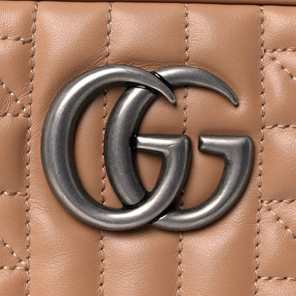 Gucci Calfskin Matelasse Aria Small GG Marmont Chain Shoulder Bag Camelia 10 of 12