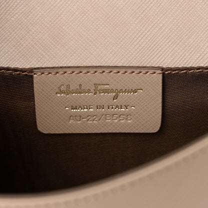Salvatore Ferragamo Printed Calfskin Ginny Shoulder Bag Beige 6 of 14