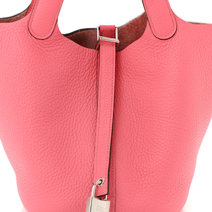 Hermes Taurillon Clemence Picotin Lock 18 PM Rose Azalee 8 of 11