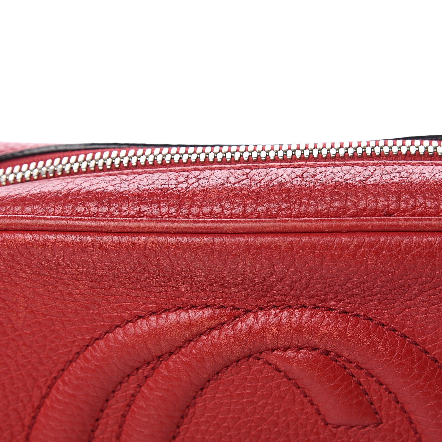 Gucci Pebbled Calfskin Small Soho Disco Bag Tabasco Red 8 of 14
