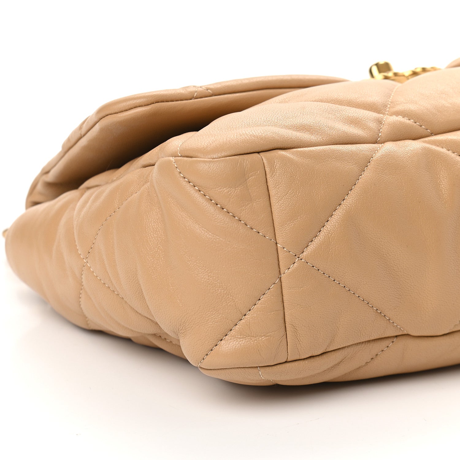 Chanel Goatskin Quilted Large Chanel 19 Flap Beige 8 of 9