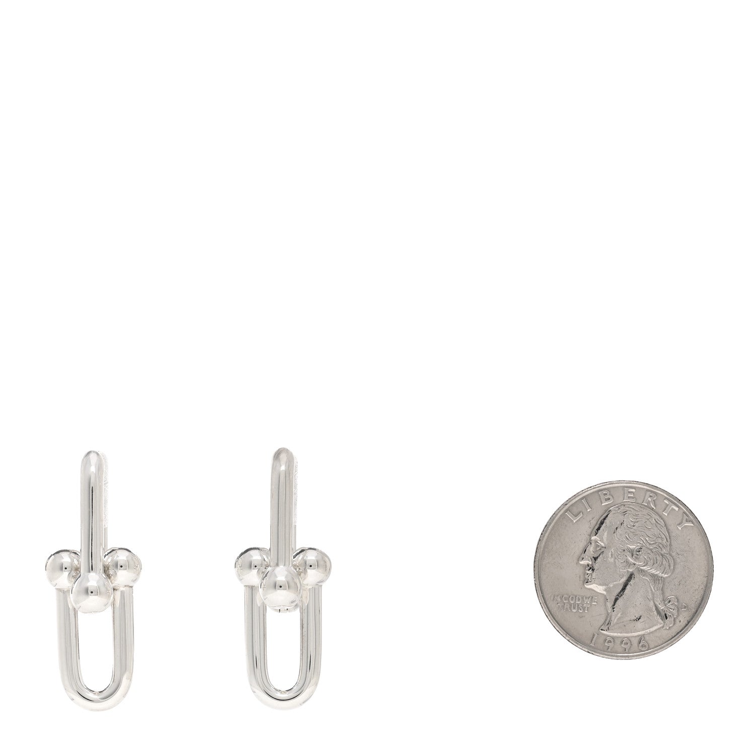 Tiffany Sterling Silver Large HardWear Link Earrings 2 of 5