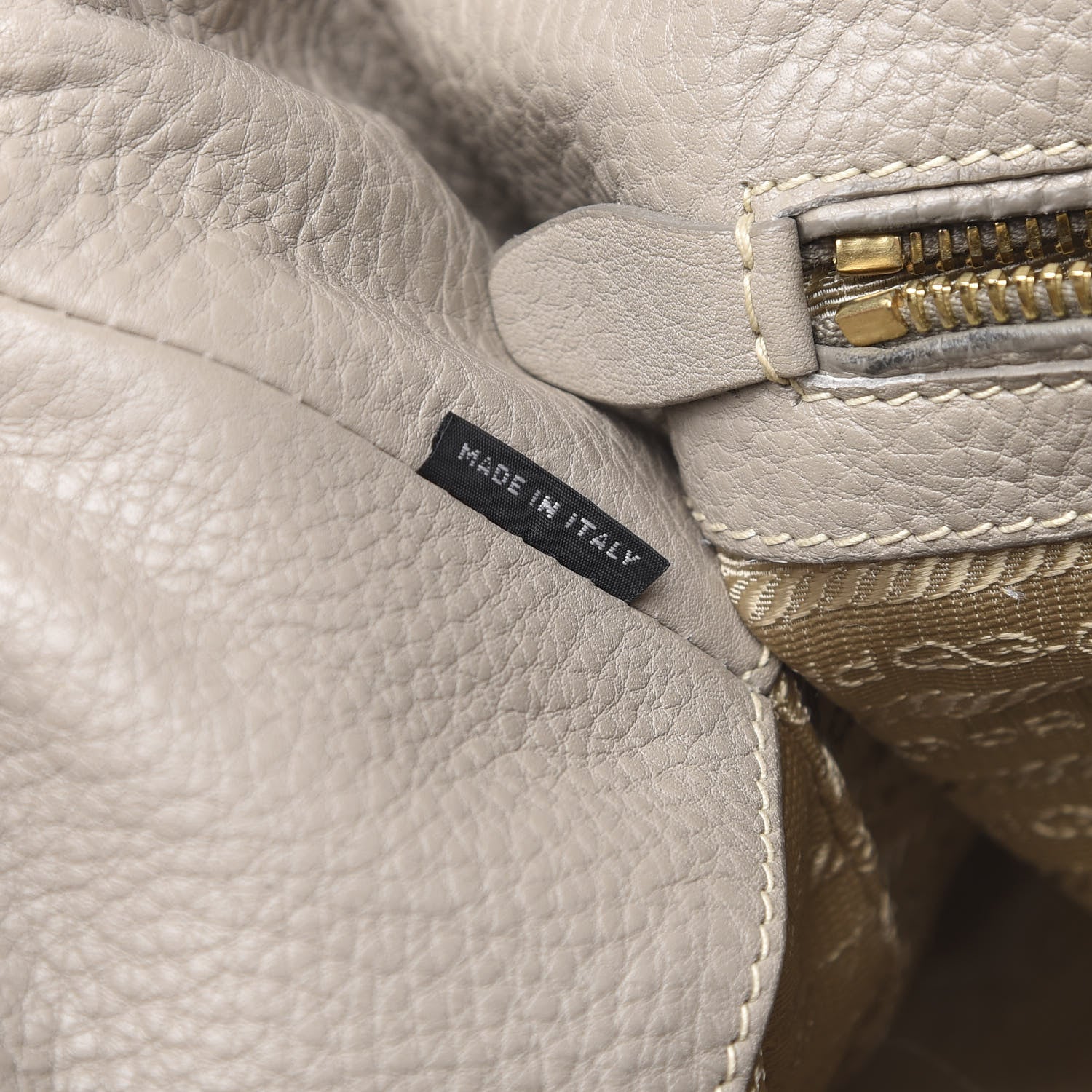 Prada Vitello Daino Shoulder Bag Argilla 7 of 15