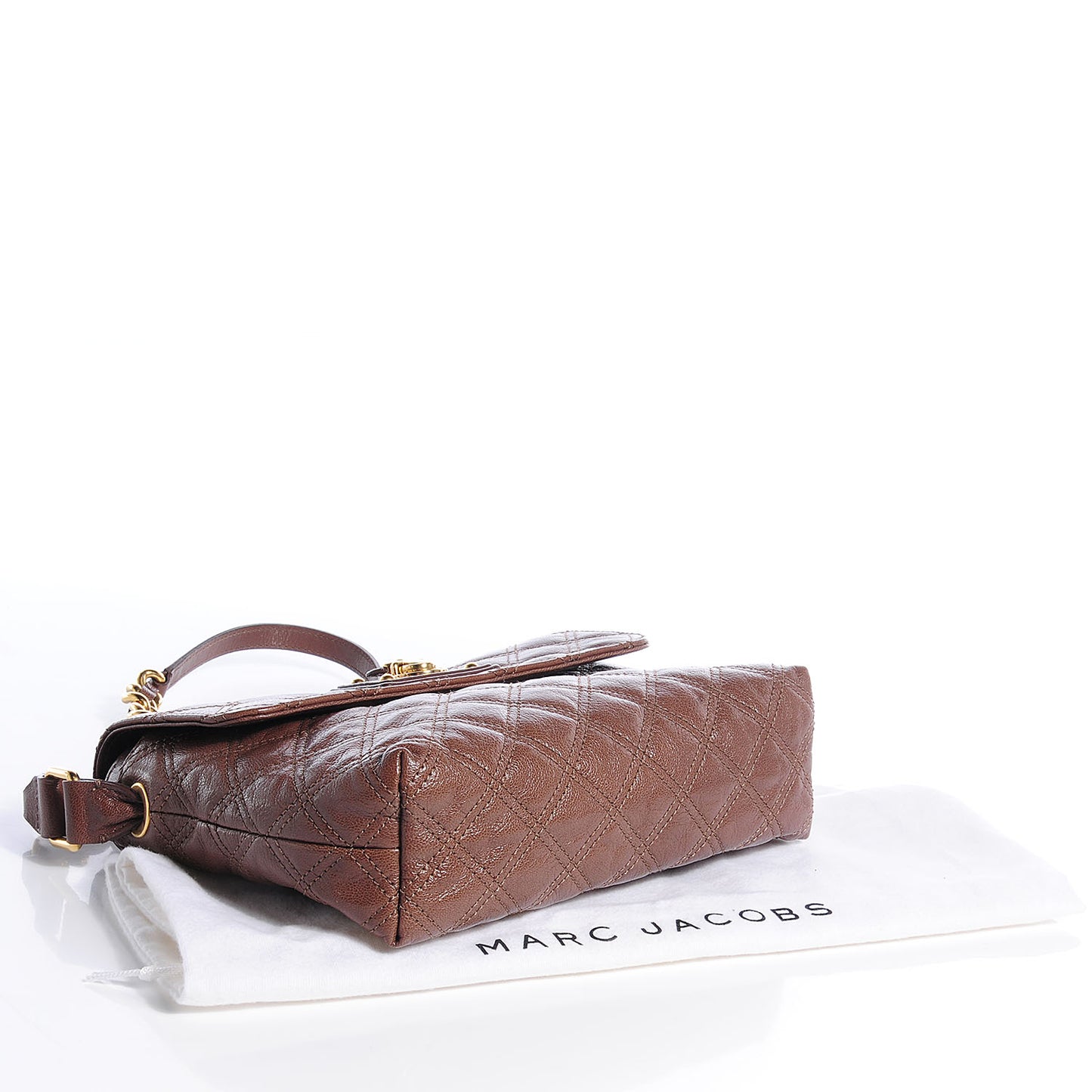 Lacquered Lambskin The Large Single Flap Taupe