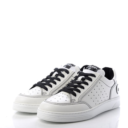 Chanel Calfskin Womens Logo Sneakers 38 White 3 of 11