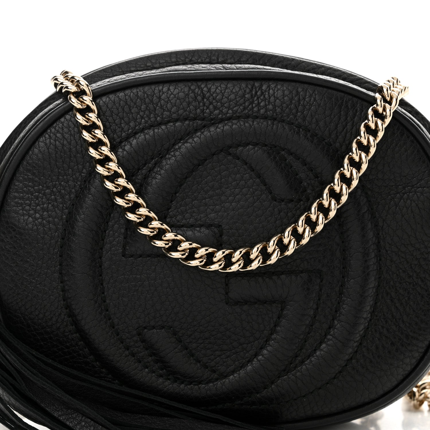 Gucci Pebbled Calfskin Mini Soho Chain Bag Black 8 of 10
