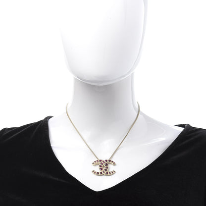 Chanel Resin Along The Nile CC Pendant Necklace Gold Purple 2 of 6