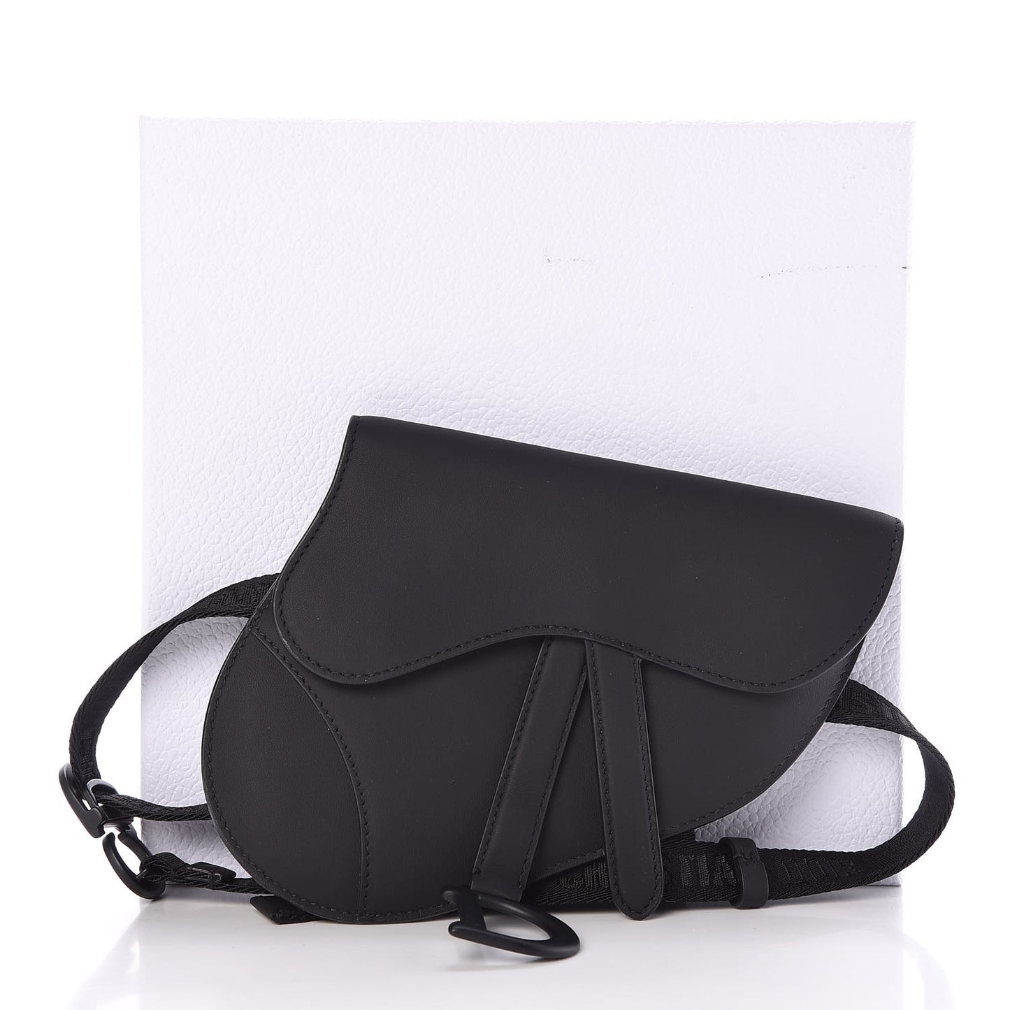 Ultra Matte Calfskin Saddle Belt Bag Black