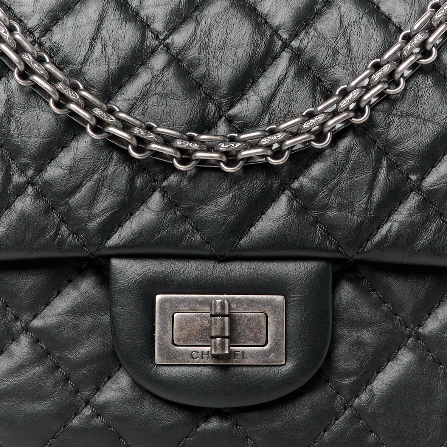 Chanel Aged Calfskin Quilted 2.55 Reissue 225 Flap Black 8 of 10