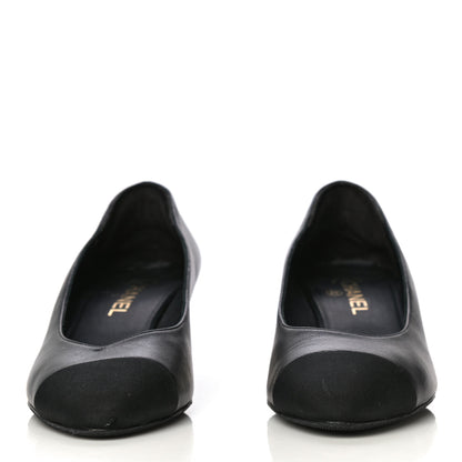 Chanel Lambskin Grosgrain Cap Toe Egyptian Amulet CC Pumps 40.5 Black 4 of 21