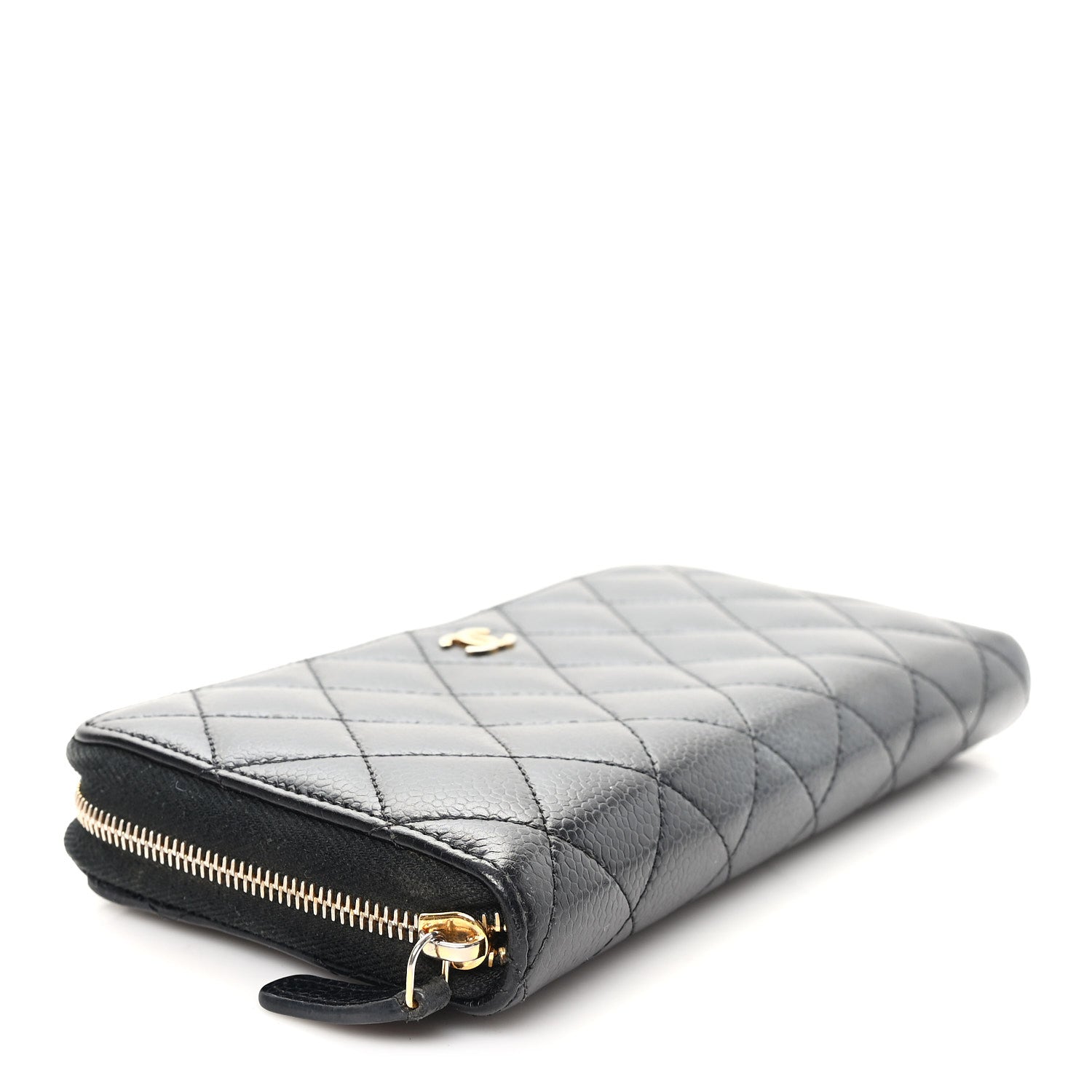 Chanel Caviar Quilted Large Gusset Zip Around Wallet Black 4 of 9