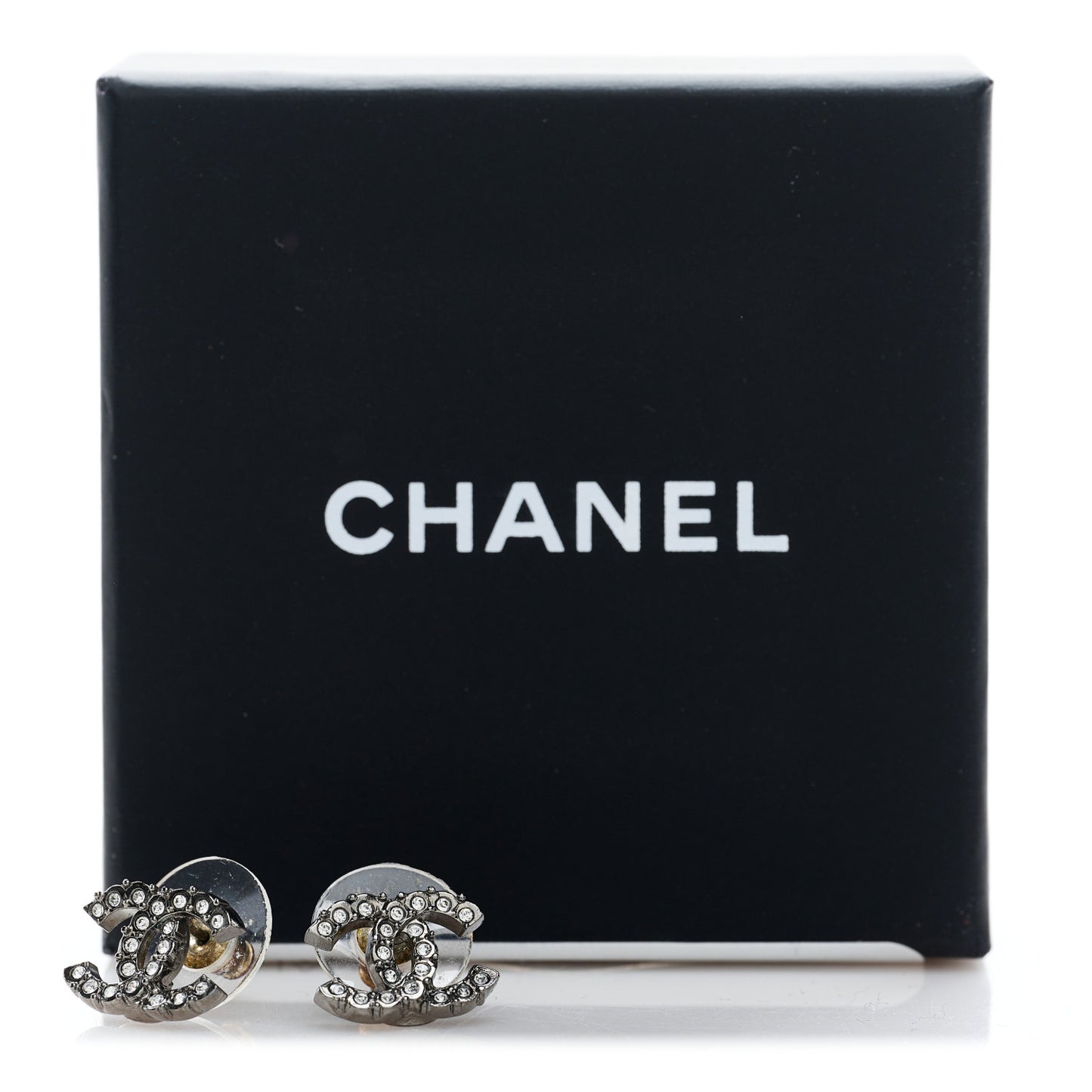 Crystal Mini CC Earrings Silver