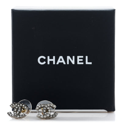 Chanel Crystal Mini CC Earrings Silver 5 of 5