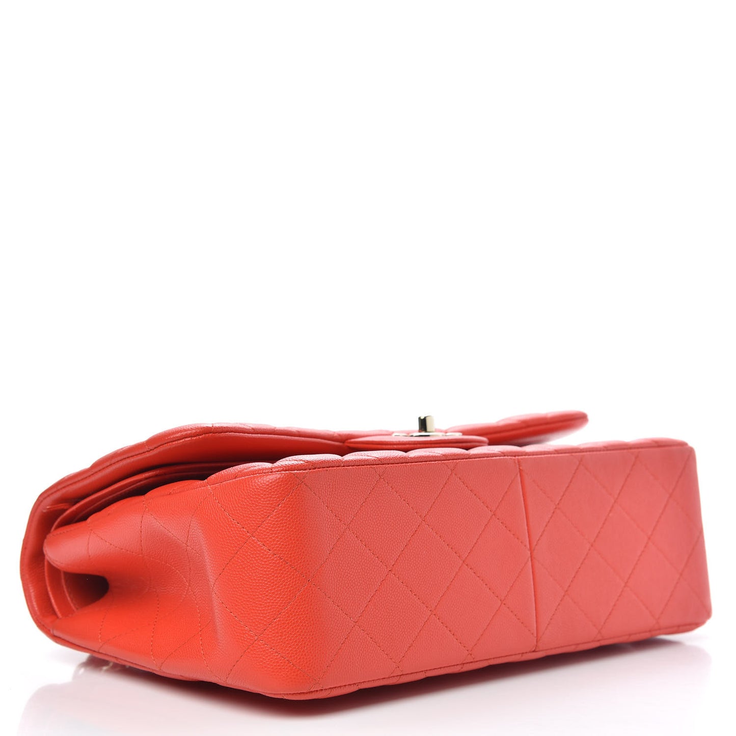 Caviar Quilted Jumbo Double Flap Red