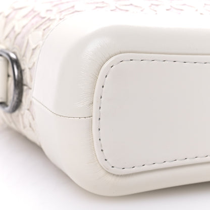 Chanel Calfskin Wool Felt Embossed Small Gabrielle Logo Hobo White 9 of 11
