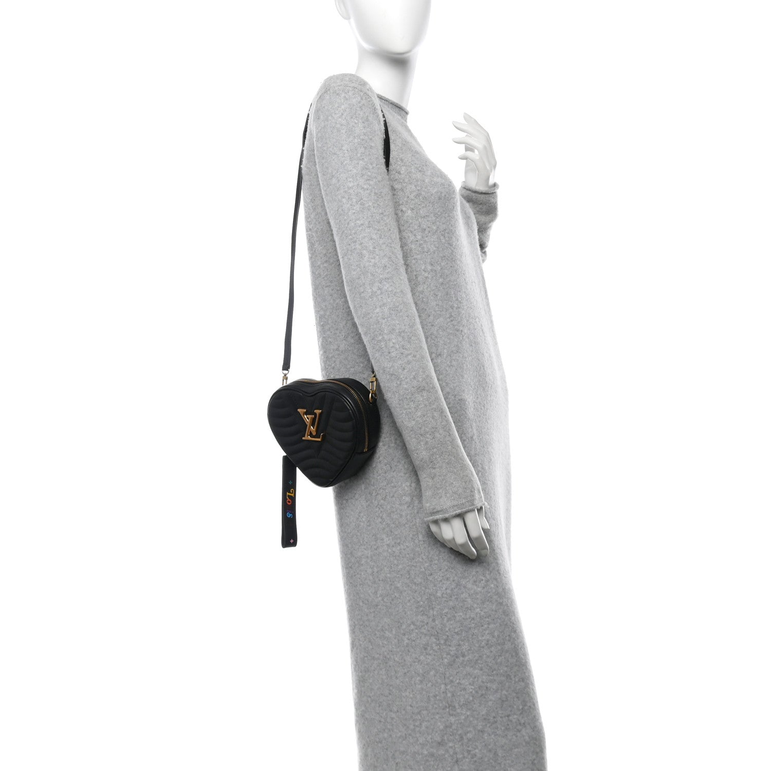 Louis Vuitton Calfskin New Wave Heart Bag Black 2 of 10