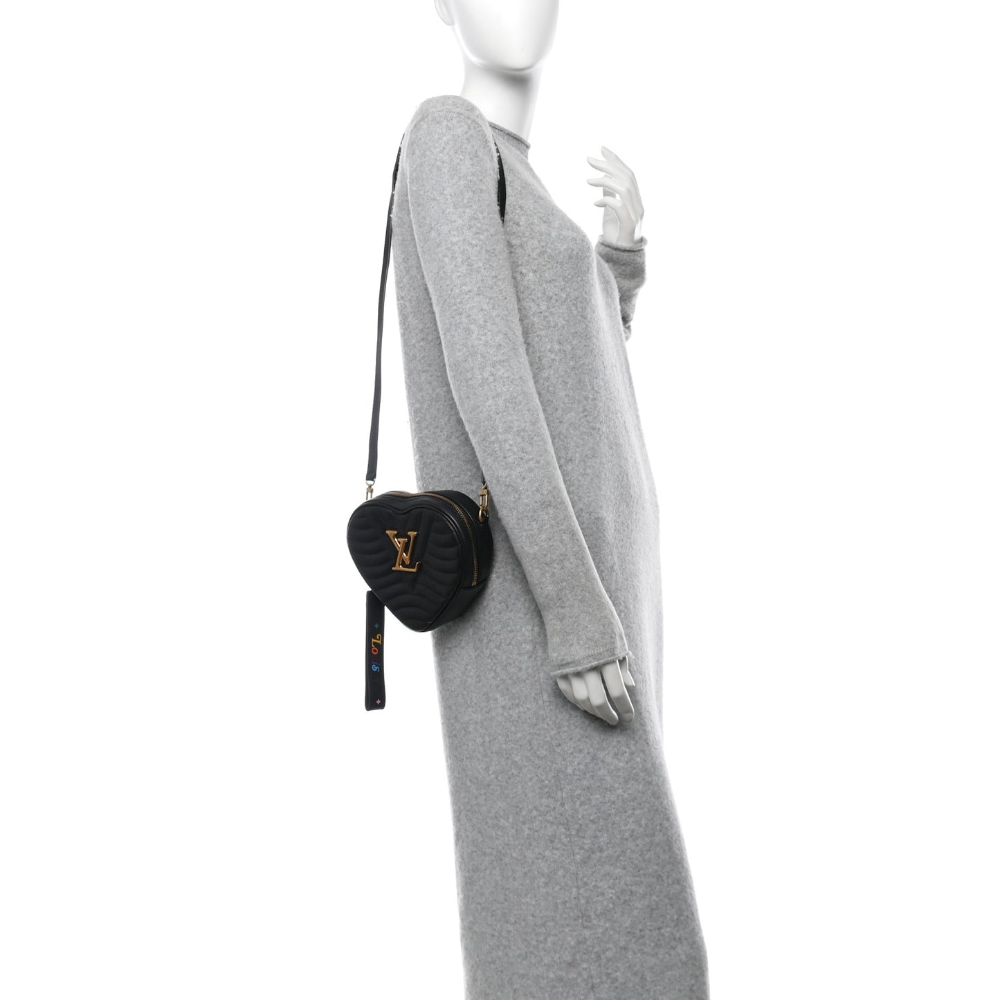 Calfskin New Wave Heart Bag Black