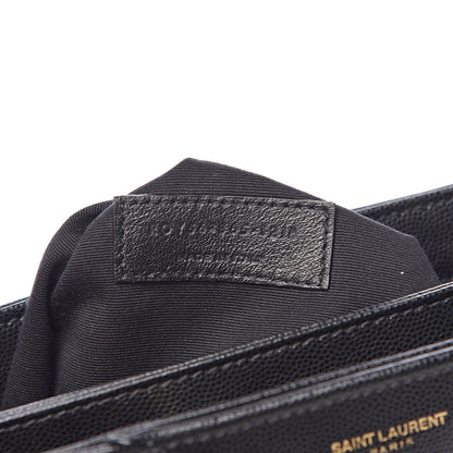 Saint Laurent Grain De Poudre Matelasse Chevron Small Tribeca Shopping Bag Black 9 of 12