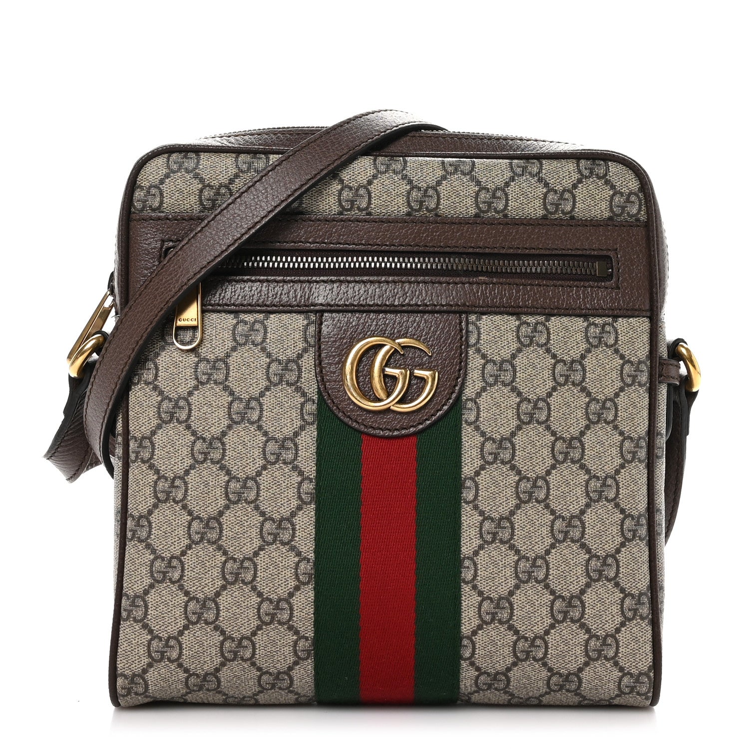 Gucci GG Supreme Monogram Web Small Ophidia Messenger Bag Brown 1 of 10