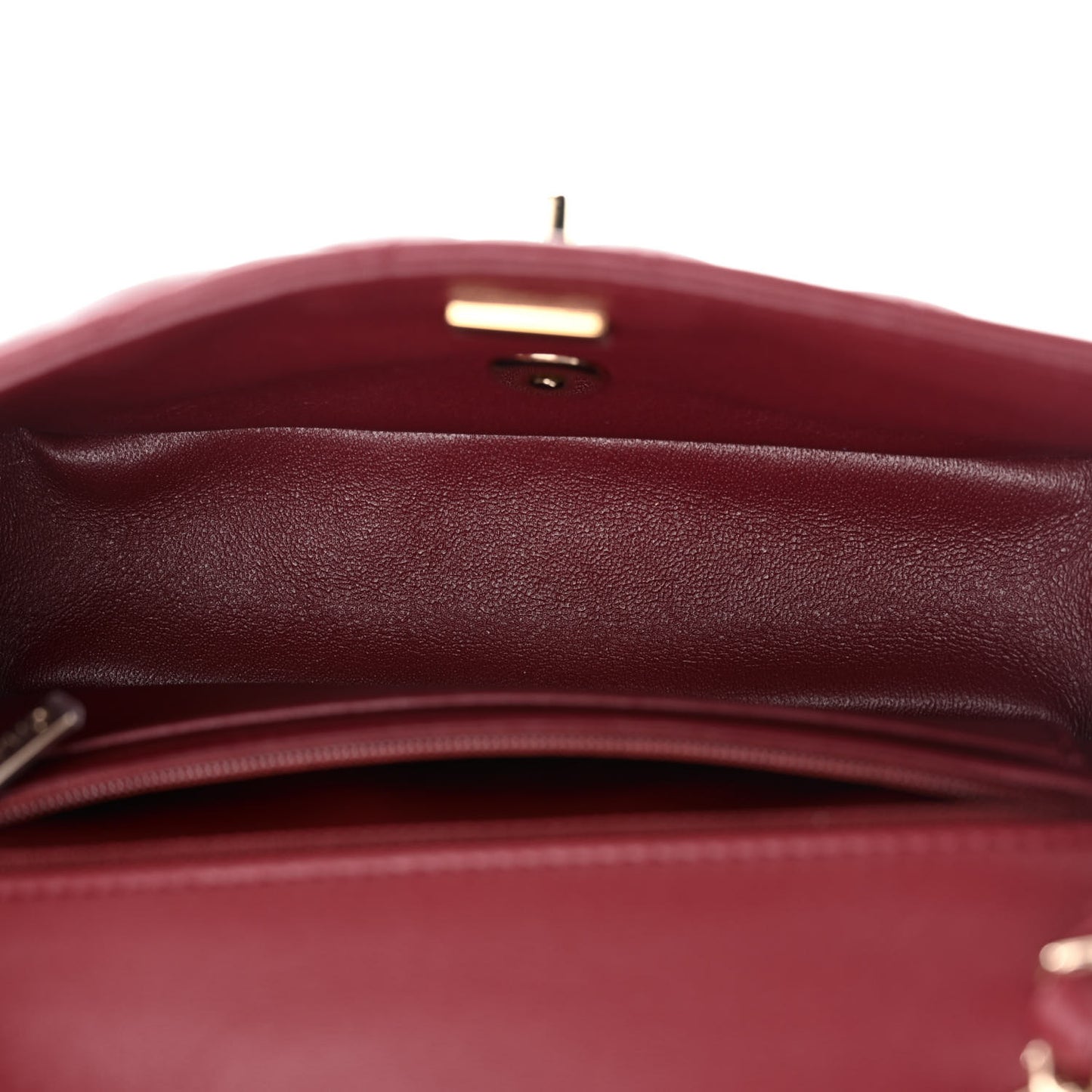 Lambskin Quilted Mini Rectangular Flap Burgundy