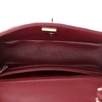 Chanel Lambskin Quilted Mini Rectangular Flap Burgundy 5 of 11