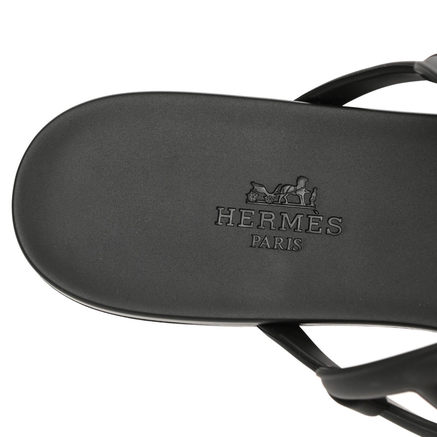 Hermes Rubber Womens Egerie Sandals 38 Black 7 of 9