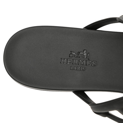 Hermes Rubber Womens Egerie Sandals 38 Black 7 of 9